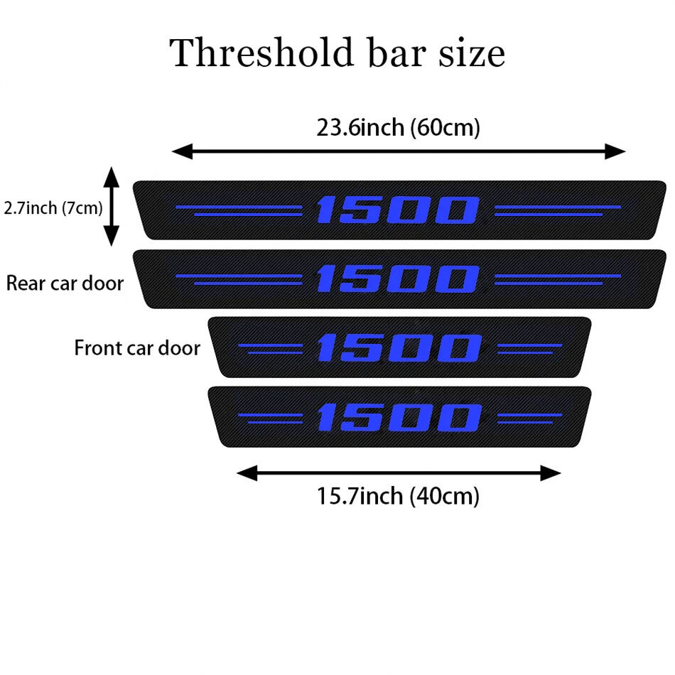 8X Protector de placa de umbral de puerta azul fibra de carbono accesorio para GMC Sierra 1500 Y6 Foto 3 de 4