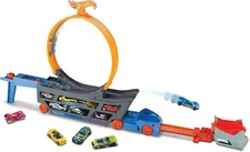 Hot Wheels Stunt & Go Transforming Track with 1 Hot Wheels Vehicle GCK38 NEW