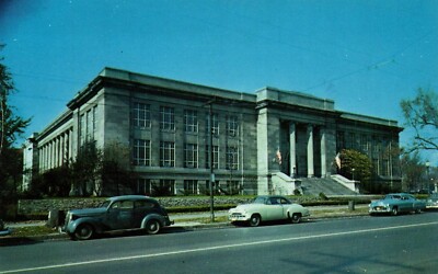 Postcard Ohio State Archaeological and Historical Museum Columbus OH Old Cars