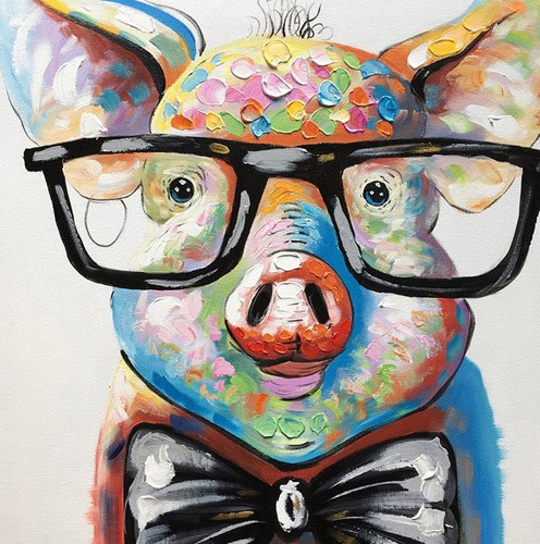 Malen nach Zahlen Tiere Schweinchen Konfetti 60x60 cm 783629565227 | eBay