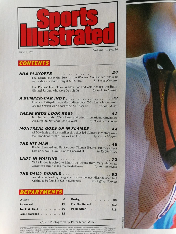 Revista Sports Illustrated 5 de junio 1989 James Worthy Playoffs de la NBA - Pete Rose JH Foto 2 de 2