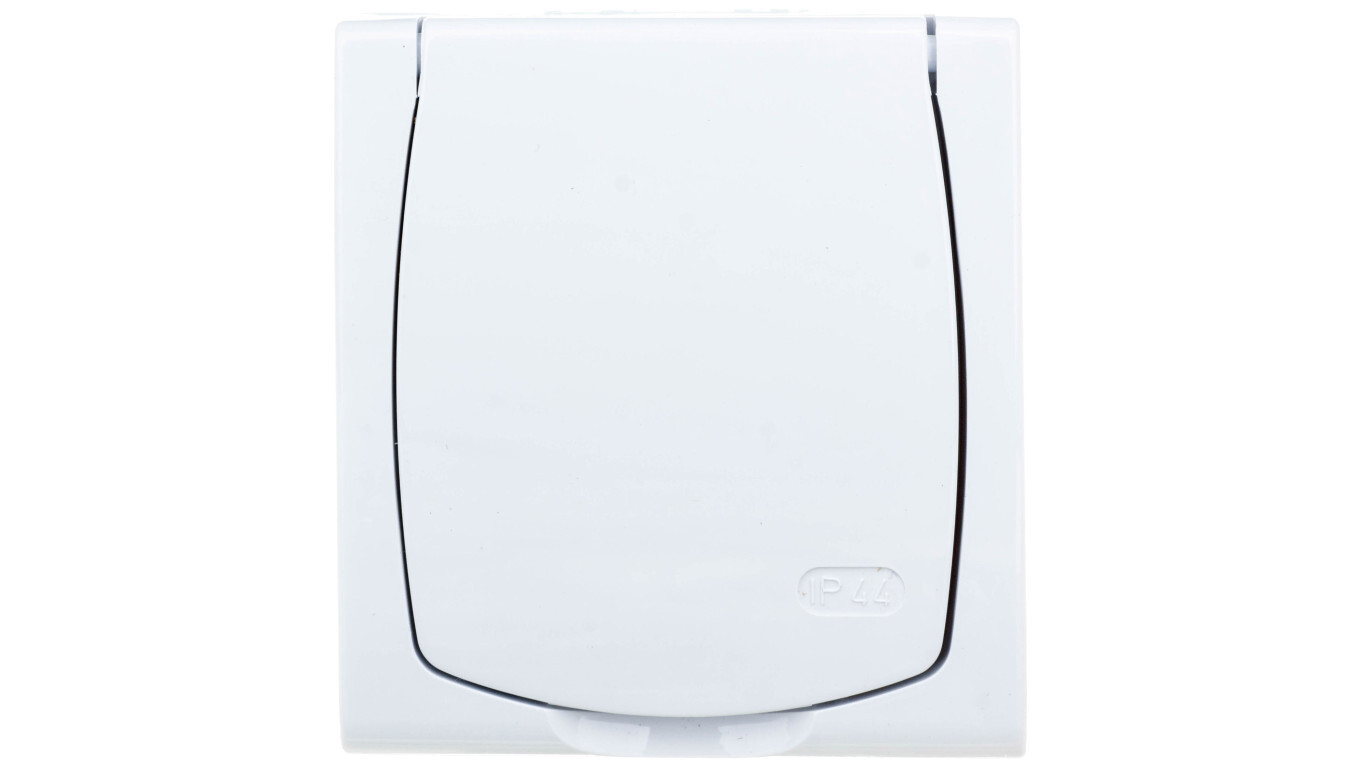 MADERA Single hermetic socket with / u IP44 white flap GNH-1NZ / 00 / w /T2UK
