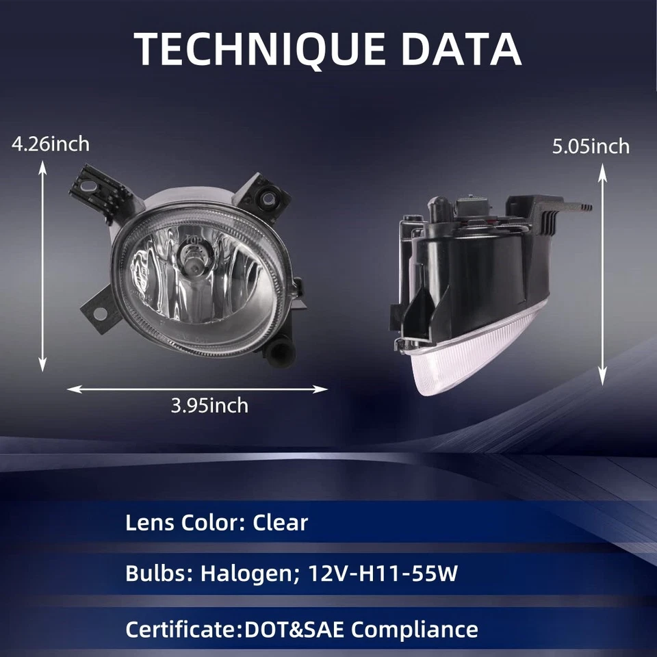 Fog Lights For Audi A3 Hatchback A3 Base 2006-2013, A4 Sedan S4 Sedan 2005-2008 Foto 3 de 4