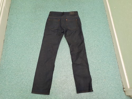 River Island Straight Jeans Waist 32" Leg 34" Faded Dark Blue Mens Jeans - Picture 3 of 4