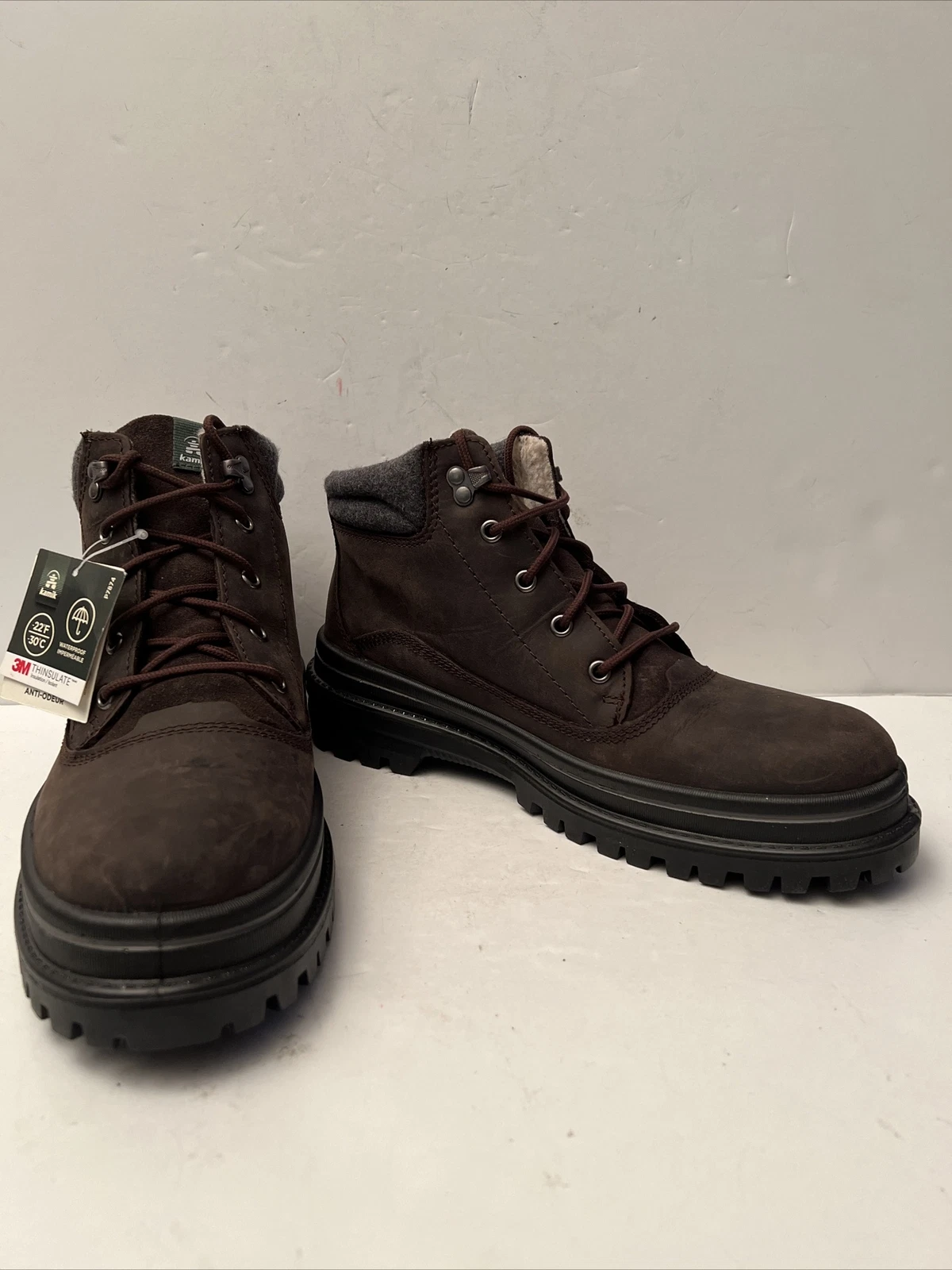Kemik Cleansport Mens Brown Mid Snow Waterproof Boot Size 10