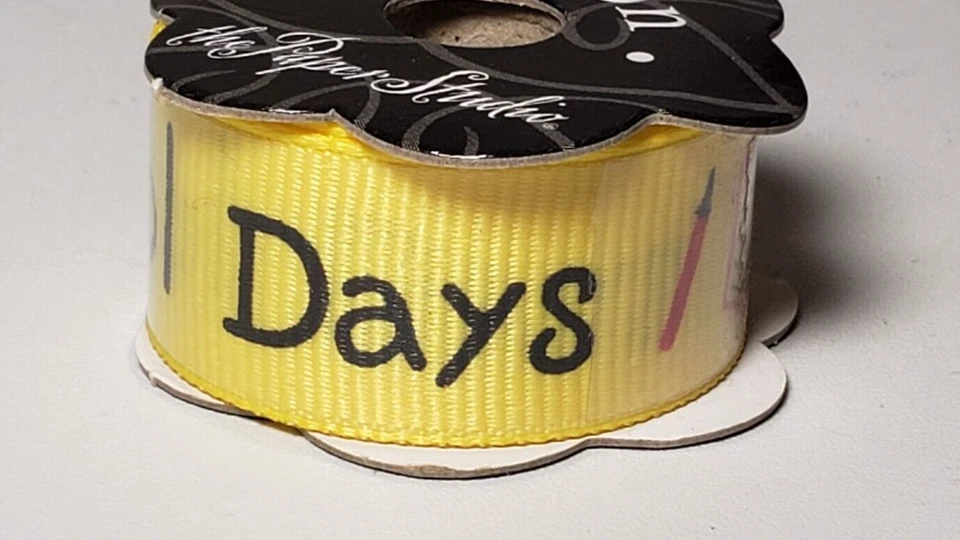 The Paper Studio 5/8" x 6' RIBBON, 5-Spools - YELLOW SCHOOL DAYS - 10 yds total - Image 3 of 4