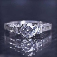 Size 8.25, vintage sterling silver 925 engagement ring with cz