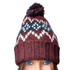 Goodfellow & Co Knit Sweater Pom Pom Hat Unisex One Size Lined Winter Ski Snow