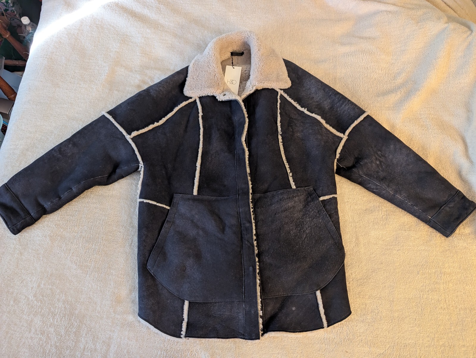 Chaqueta Hiso reversible de gamuza y piel de oveja genuina S/P