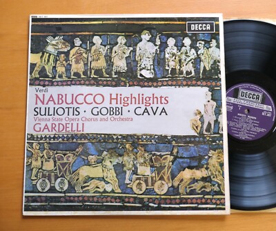 SET 367 Verdi Nabucco Highlights Suliotis Gobbi Cava Gardelli Decca + insert EX