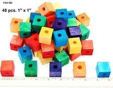 Colored Wooden Wood Blocks Parts For Bird Parrot Toy Amazon African Grey Macaw