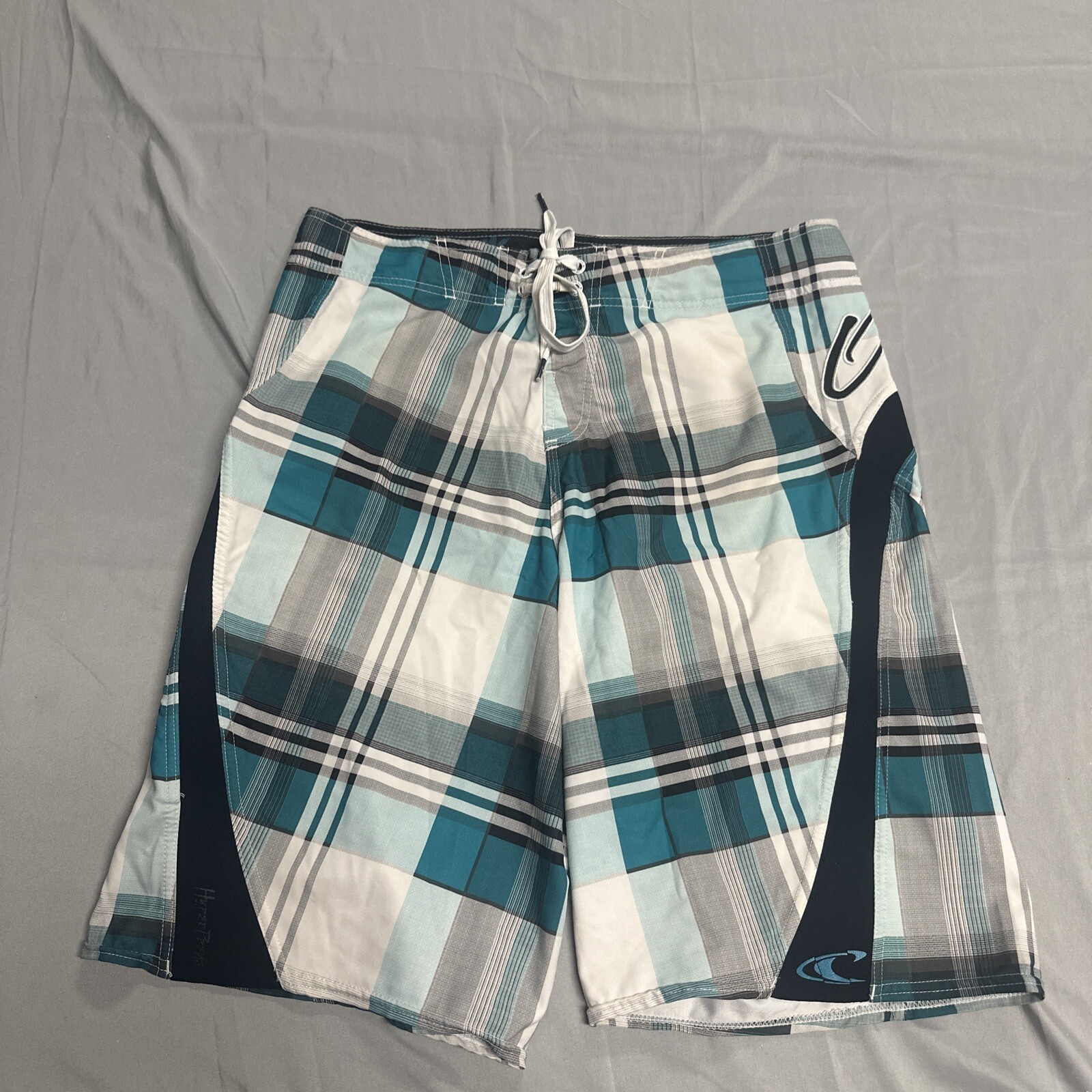 O'neill Men's SuperFreak Board Shorts Swim Trunks Blue Plaid 34 x 11