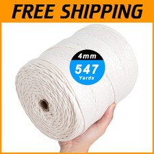 547Yards 4mm Macrame Cord - Natural Cotton Rope for Crafts