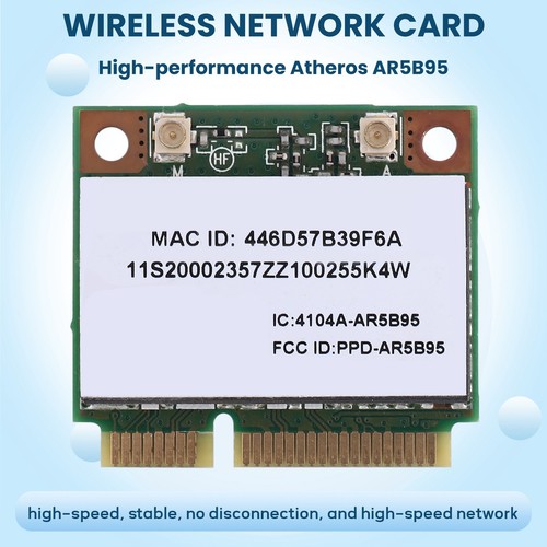 Atheros AR5B95 AR9285 Drahtlose Netzwerk Karte 2.4G 150Mbps PCI-E Halbhohe 5614 - Afbeelding 2 van 7
