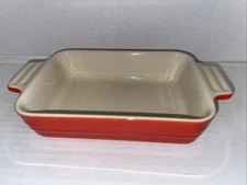 Le Creuset Mini Rectangle Casserole Red Baking Serving Dish 24 oz 7"x 5"
