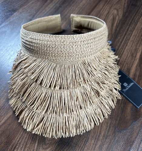 Renato Balestra NEU Neu mit Etikett hellbraun 100 % Papier Stroh Schicht Schirmmütze Strandkappe - Bild 1 von 7