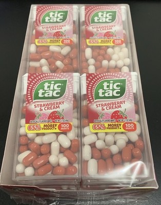 12 Pack Tic Tac Strawberry and Cream Mints Bulk 1.7oz Candy Mints 100 Mints