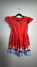 Janie And Jack Red and Blue Sailboat Dress, size 8