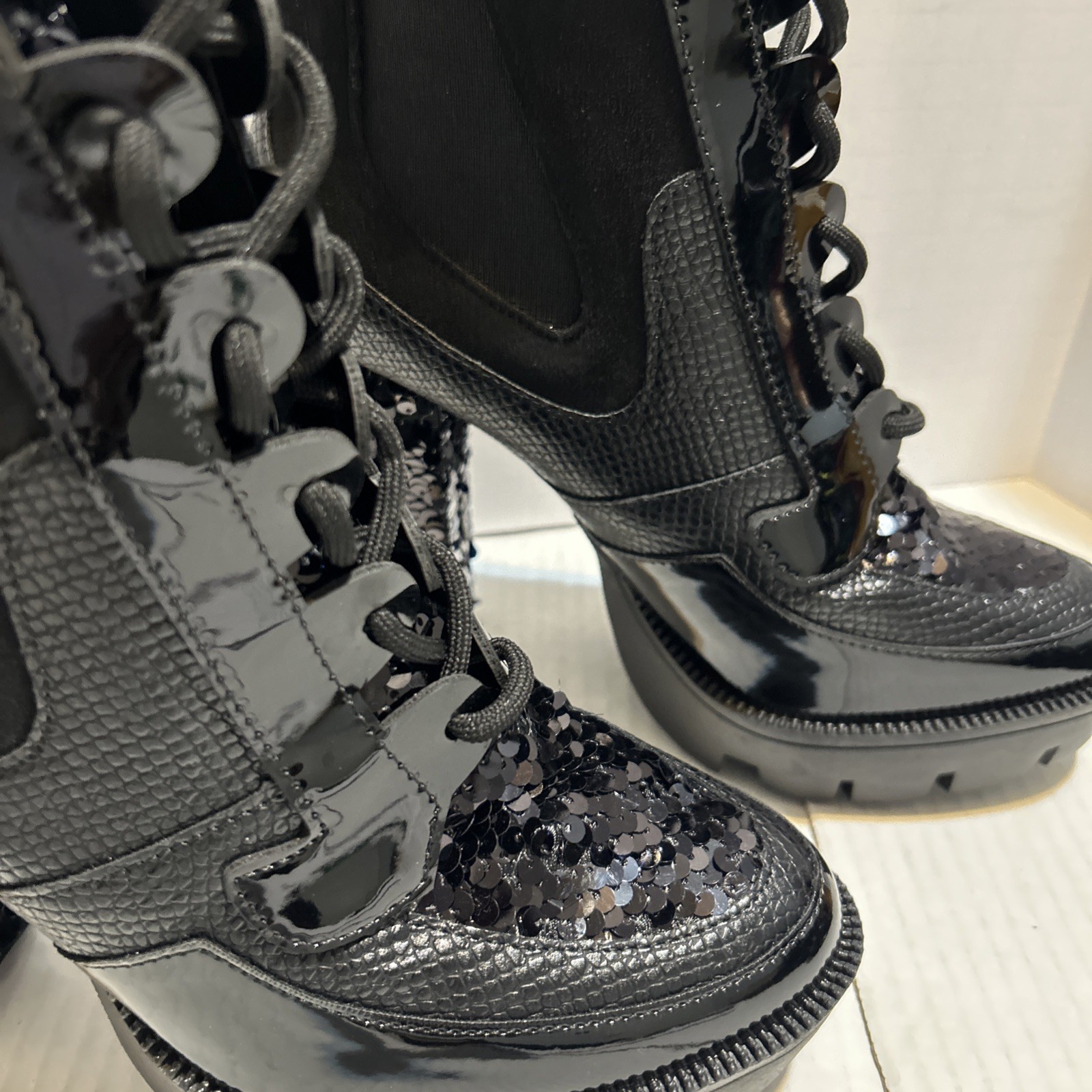 Cape Robbin Nell Blk Sequence, Platform, Chunky B… - image 3