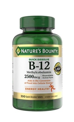 Nature's Bounty Vitamin B-12 2500 mcg, 300 Quick Dissolve Tablets