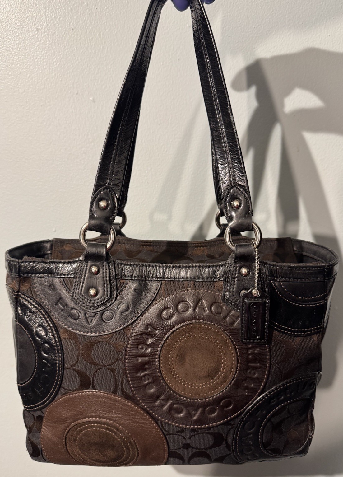 COACH Vintage Circle Patchwork Tote Shoulder Hand… - image 1