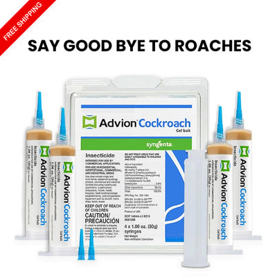 Advion Cockroach Gel Bait 4 Tubes 30 Gram w Plunger & Tips