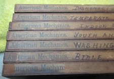 7- 1880-1900 magic lantern American Mechanics titled wood screen slides