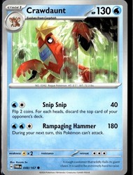 Crawdaunt 048/167 Twilight Masquerade Common Pokemon Card