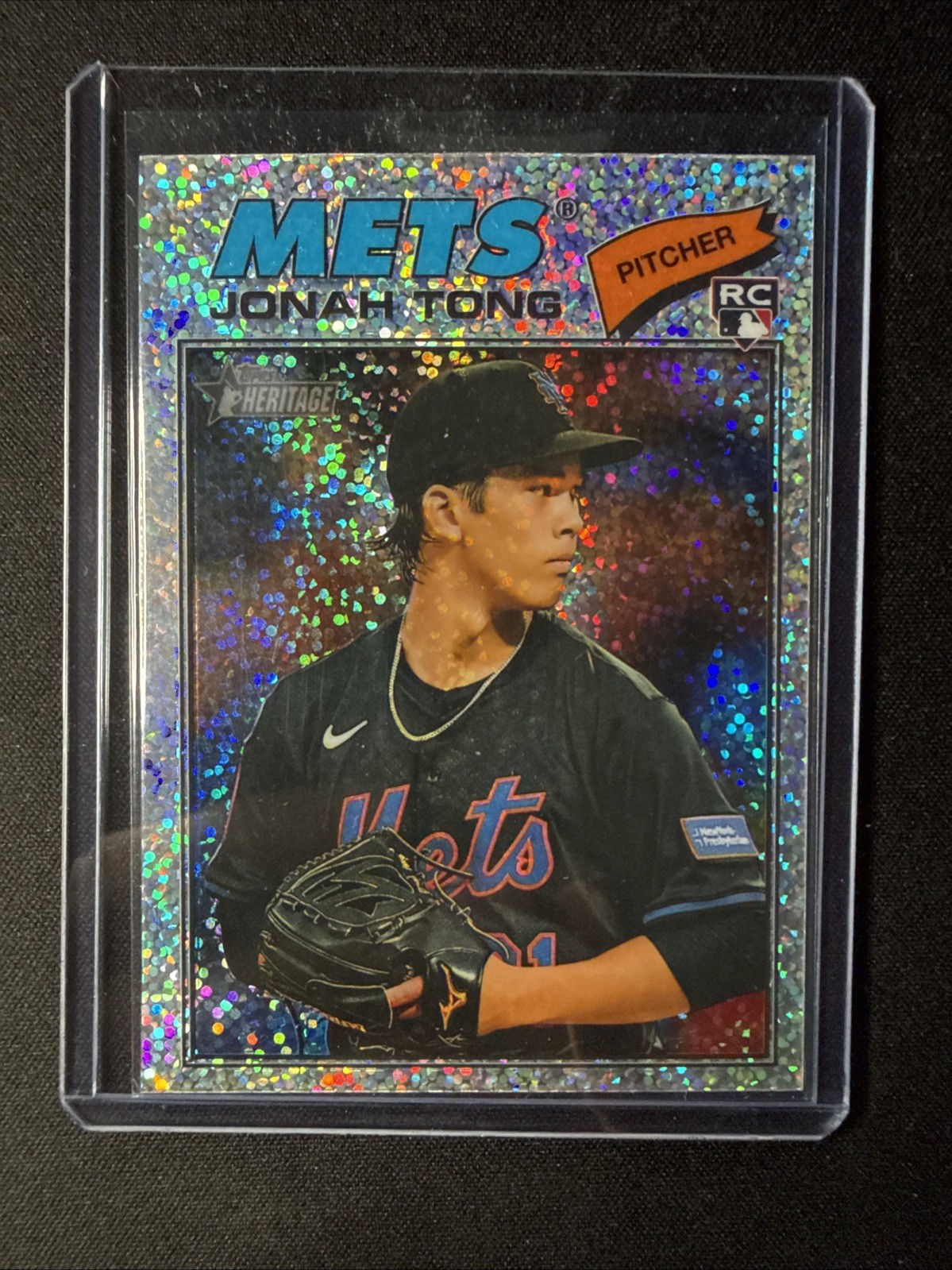 2026 Topps Heritage - Jonah Tong #137 Chrome Silver Sparkle Refractor (RC)