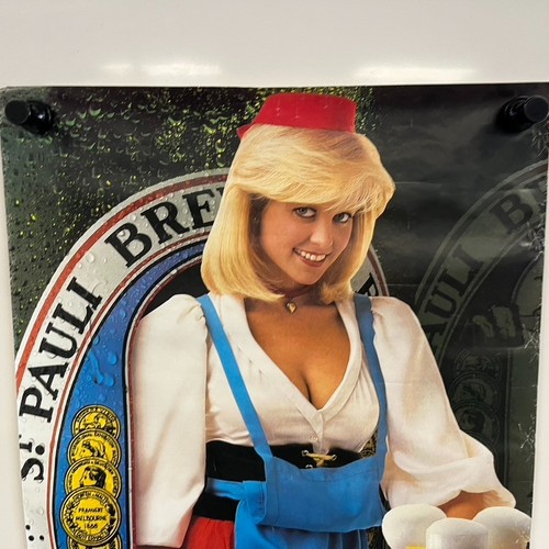 1982 vintage ST. PAULI GIRL beer promo poster Advertising Garage Decor 22 x 32 - Picture 2 of 12