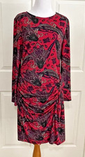 NWT Ralph Lauren size 10 red multi paisley sheath dress $145