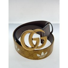 Used GUCCI◆GG Marmont Belt/Leather/YLW/Allover pattern/Ladies/406831 UVSDT