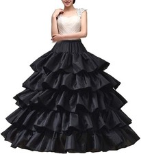 YULUOSHA Women's Crinoline Petticoat 4 Hoop Skirt 5 Ruffles Layers Ball Gown