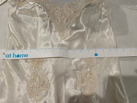 Vtg 90s Victoria's Secret Slip Dress Babydoll Ivory Sz M Lingerie Satin Bridal