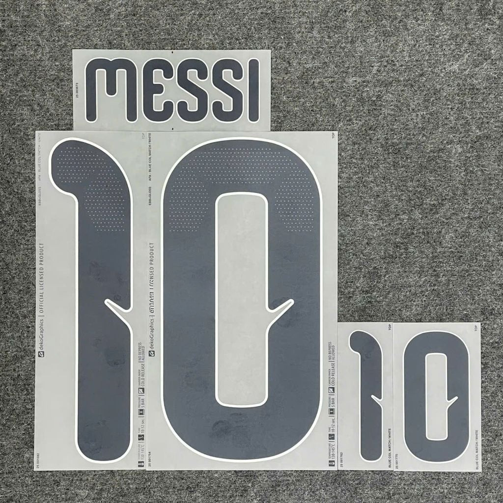 Messi 10 Argentina Football Player Size Name Number ID Print Heat Transfer