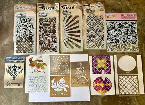 Mixed Lot of Layering Stencils * Tim Holtz * Stampendous and More!