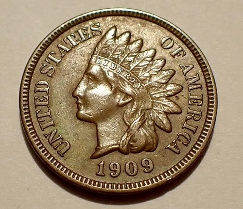 1909-S Indian Head Penny, San Francisco Mint Key Date, 3 1/2 Diamonds, AU+