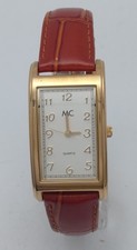 MC  Damenuhr,Armbanduhr,braunes Lederband,die Uhr läuft