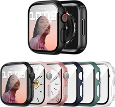6 Pack Case with Tempered Glass Screen Protector for Apple Watch SE3/SE2/SE/6/5/