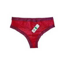NWT Natori Women's Escape Lace Thong Panties Underwear Strawberry/Caberet Sz Lg