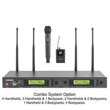 Rannsgeer UHF 4 Channel Wireless Microphone System 4x32 Frequencies Combo Option