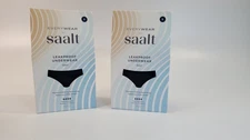 (2) Everywear by Saalt Black Leakproof Underwear Women’s SMALL Brief Cotton