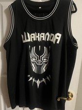Black Panther T'Challa #1 Wakanda Basketball Jersey Marvel Mesh Mens XXXL