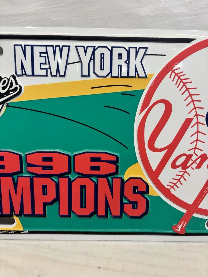 Vintage New York Yankees 1996 World Series Champions Metal License Plate - Image 3 of 4