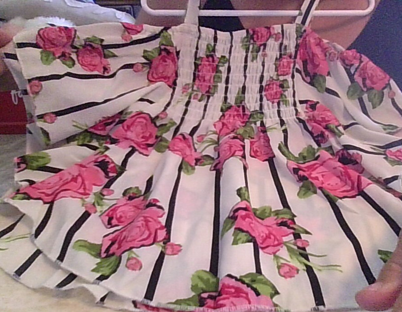 ROSES Flowy RMLA Summer Top Girls 6 Cold Shoulder Strap Stretch Bodice Comfy EUC