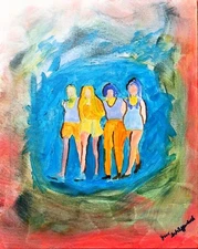 Figurative Canvas Abstract Expressionism Bold Acrylic Signed Original  Painting