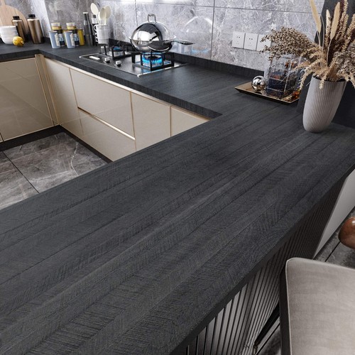 Wall Paper Peel and Stick Modern Wood Contact Paper 24"x394" Black Wallpaper ...