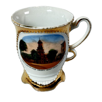 SUNBURY , PA Antique Souvenir COUNTY COURT HOUSE Porcelain  Trinket TEA CUP