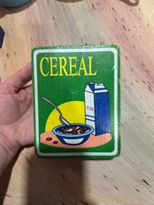 Vintage wooden cereal box pretend play kitchen toy