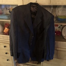 Odermark Men Blazer Jacket Size 44 R Gray 100 Merino Wool Made in Germany VTG